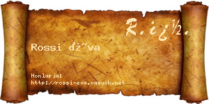 Rossi Éva névjegykártya